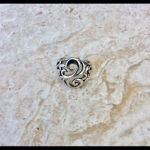 Sterling Silver Filigree Design Bold Ring